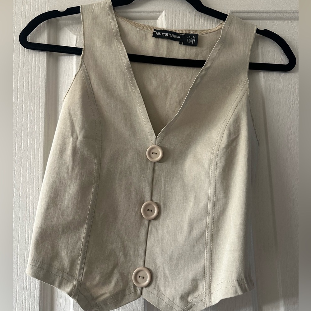 Stone Stretchy Woven Vest
